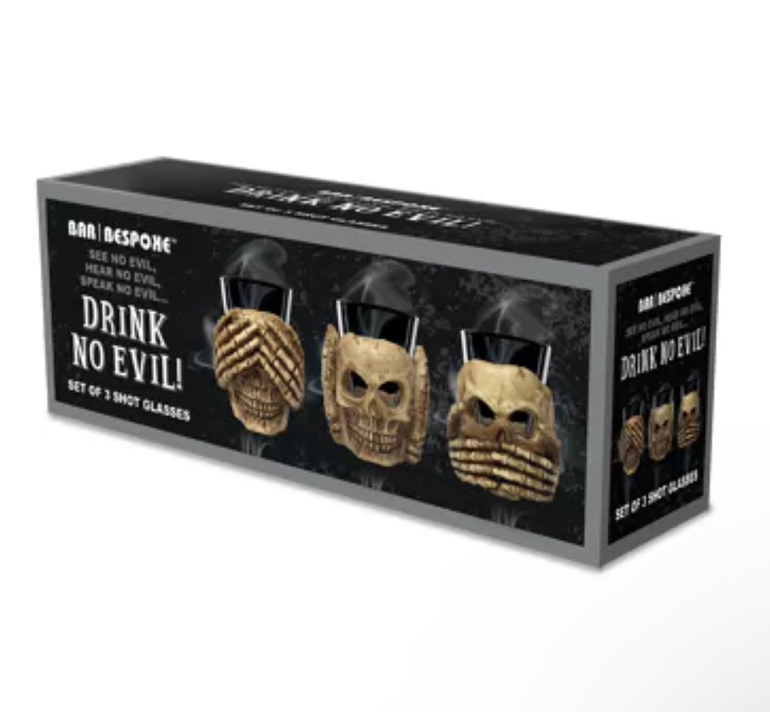 Bar Bespoke Drink No Evil Shot Glasses