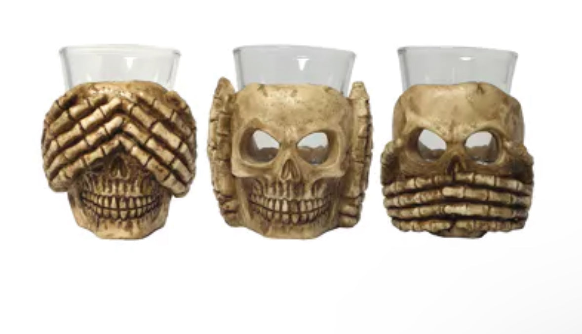 Bar Bespoke Drink No Evil Shot Glasses